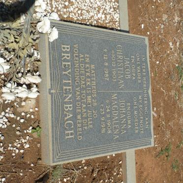 BREYTENBACH Jacob Christiaan 1903-1987 &amp; Johanna Magdalena 1908-1981