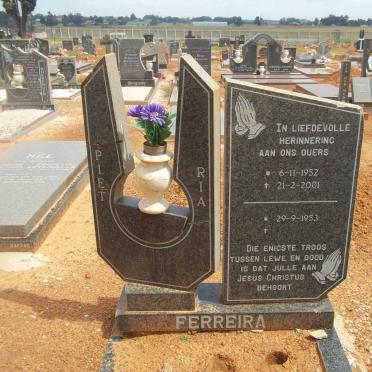 FERREIRA Piet 1952-2001 &amp; Ria 1953-