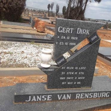 RENSBURG Gert Dirk, Janse van 1928-1986