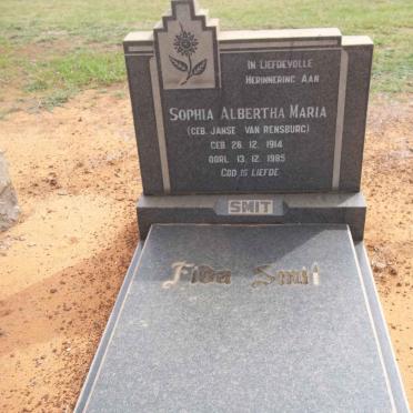 SMIT Sophia Albertha Maria nee JANSE VAN RENSBURG 1914-1985
