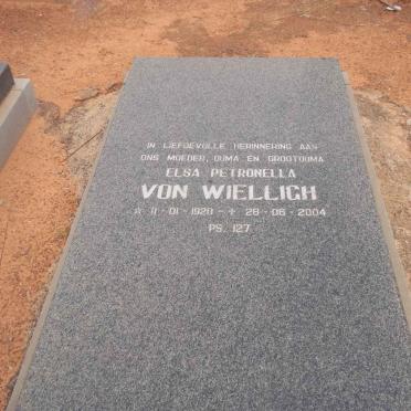 WIELLIGH Elsa Petronella, von 1920-2004