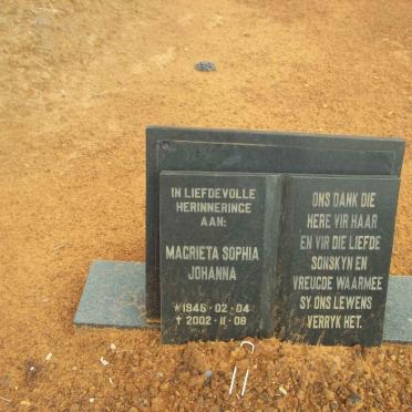 ? Magrieta Sophia Johanna 1945-2002