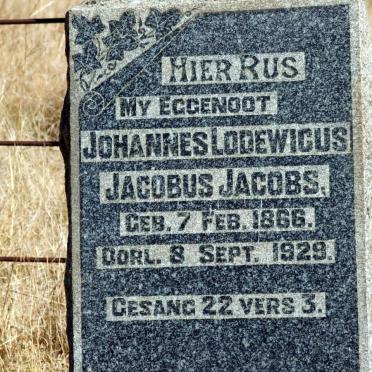 JACOBS Johannes Lodewicus Jacobus 1866-1929