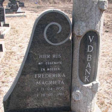 BANK Frederika Magrieta, v.d. 1930-1987