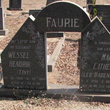 FAURIE Wessel Hendrik 1904-1984 &amp; Maria Catherina BADENHORST 1898-1986
