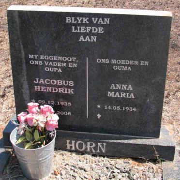 HORN Jacobus Hendrik 1935-2006 &amp; Anna Maria 1934-