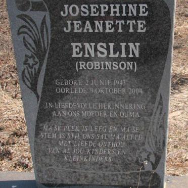 ENSLIN Josephine Jeanette nee ROBINSON 1943-2004