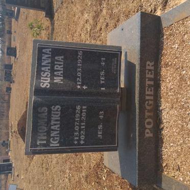 POTGIETER Thomas Ignatius 1926-2011 &amp; Susanna Maria 1926-
