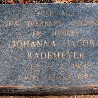RADEMEYER Johanna Jacoba 1914-1981
