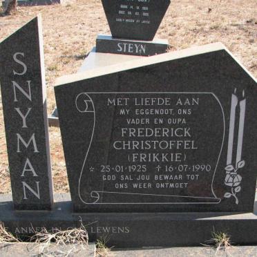 SNYMAN Frederick Christoffel 1925-1990