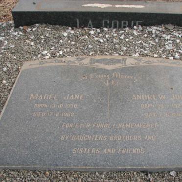 GORIE Andrew John, la 1927-1967 &amp; Mabel Jane 1930-196?