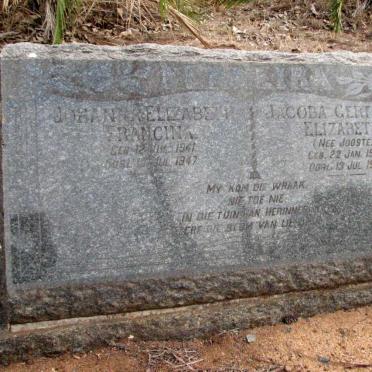 FERREIRA Johanna Elizabeth Francina 1941-1947 :: FERREIRA Jacoba Gertruida Elizabeth nee JOOSTE 1907-1947