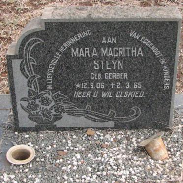 STEYN Maria Magritha nee GERBER 1906-1965