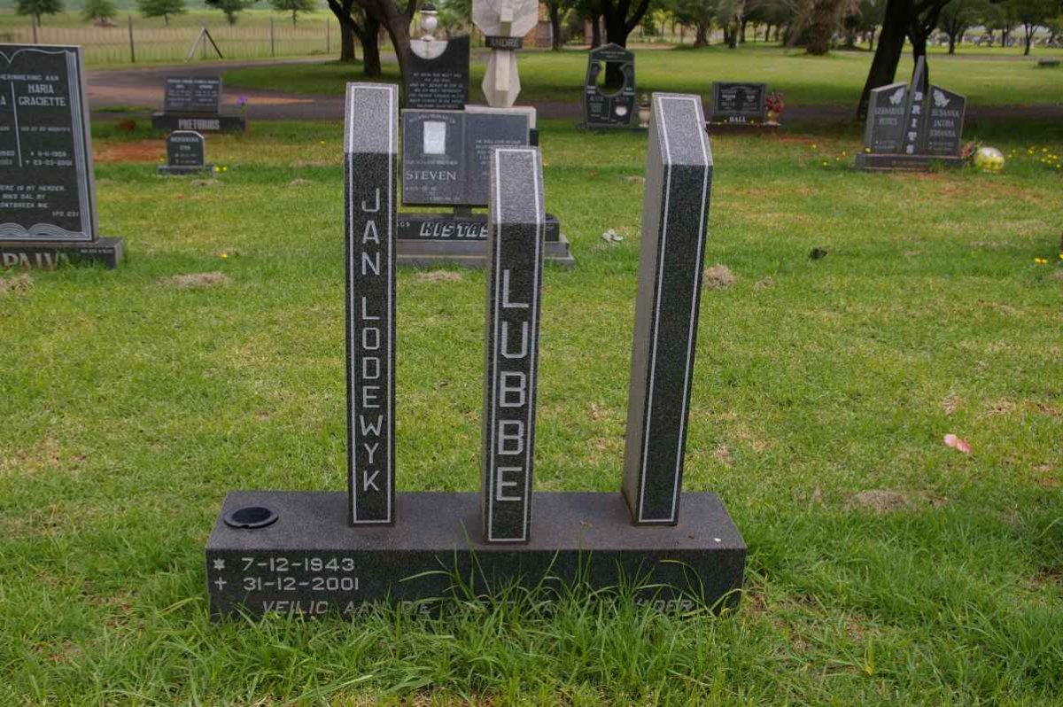 LUBBE Jan Lodewyk 1943-2001