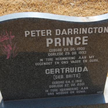PRINCE Peter Darrington 1908-1993 &amp; Gertruida BRITS 1918-2001
