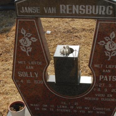 RENSBURG Solly, Janse van 1939 &amp; Patsy 1943-2002