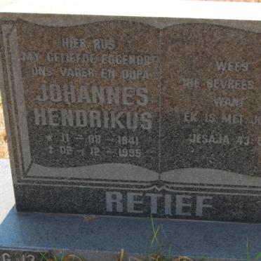 RETIEF Johannes Hendrikus 1941-1995