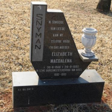 SNYMAN Elizabeth Magdalena 1946-1992