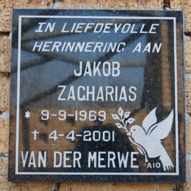 MERWE Jakob Zacharias, van der 1969-2001