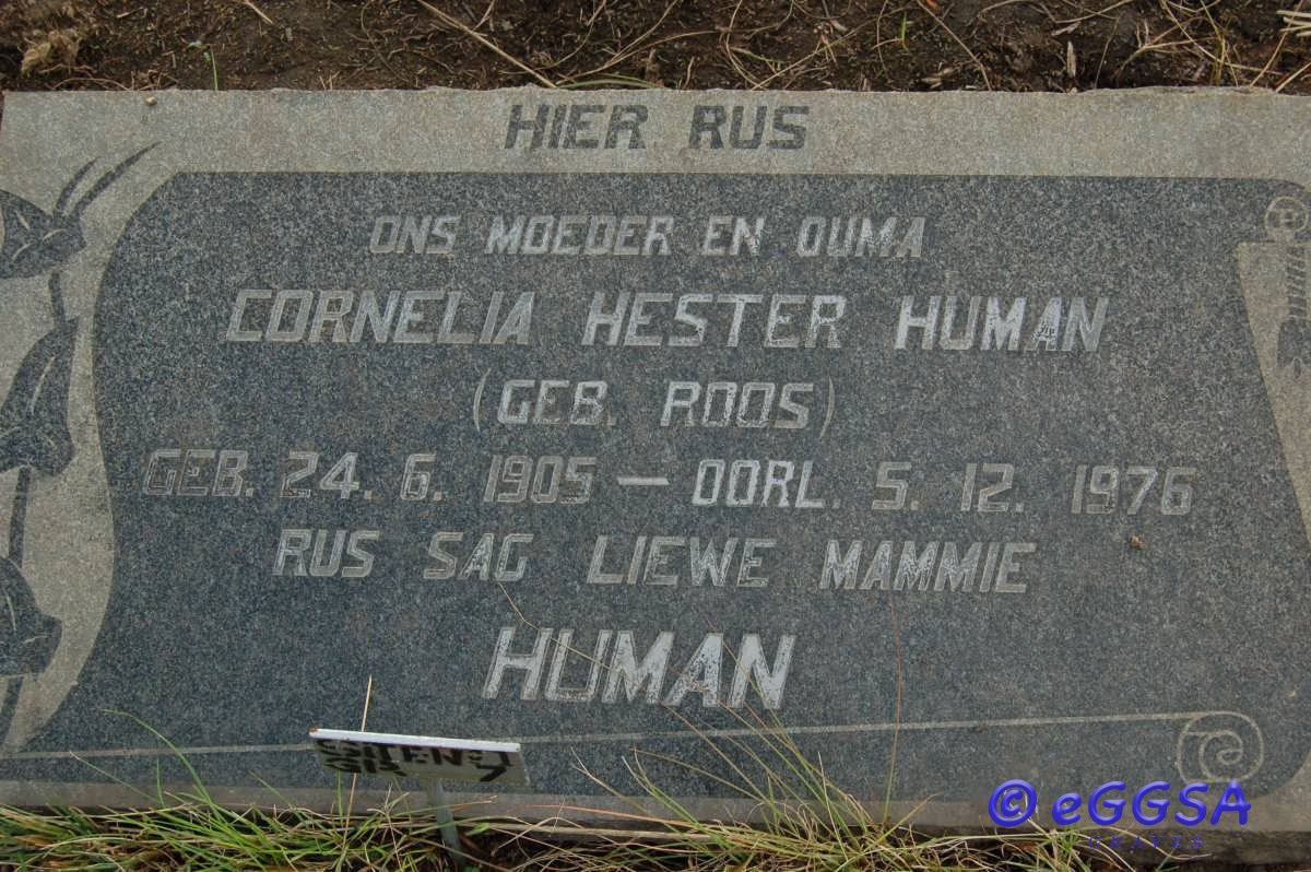 HUMAN Cornelia Hester nee ROOS 1905-1976