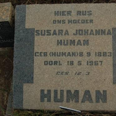 HUMAN Susara Johanna nee HUMAN 1883-1967