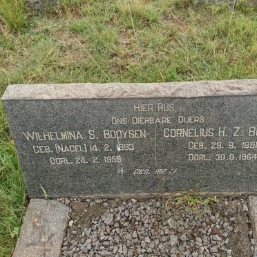 BOOYSEN Cornelius H.Z. 1891-1964 &amp; Wilhelmina S. NAGEL 1893-1959
