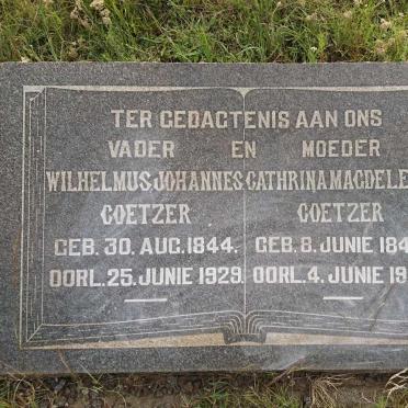 COETZER Wilhelmus Johannes 1844-1929 &amp; Cathrina Magdelena 1849-1930