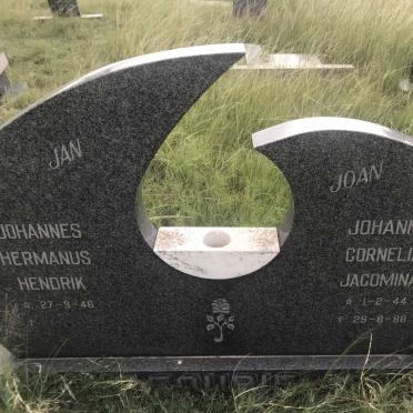 FOURIE Johannes Hermanus Hendrik 1946- &amp; Johanna Cornelia Jacomina 1944-1988
