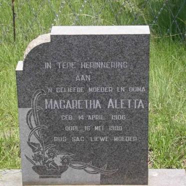 PIETERS Magaretha Aletta 1906-1980