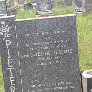 PIETERS Frederik Petrus 1891-1973 &amp; Johanna Maria Wilhelmina BOTHA 1902-1982