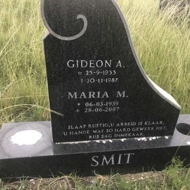 SMIT Gideon A. 1933-1987 &amp; Maria M. 1939-2007