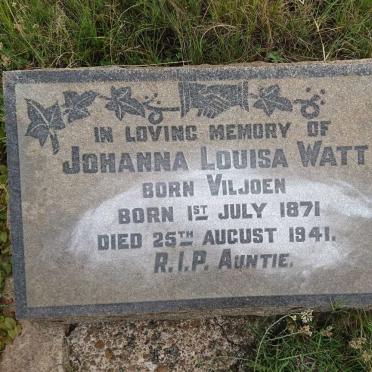 WATT Johanna Louisa nee VILJOEN 1871-1941
