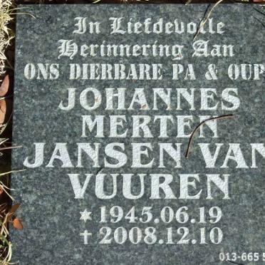 VUUREN Johannes Merten, Jansen van 1945-2008