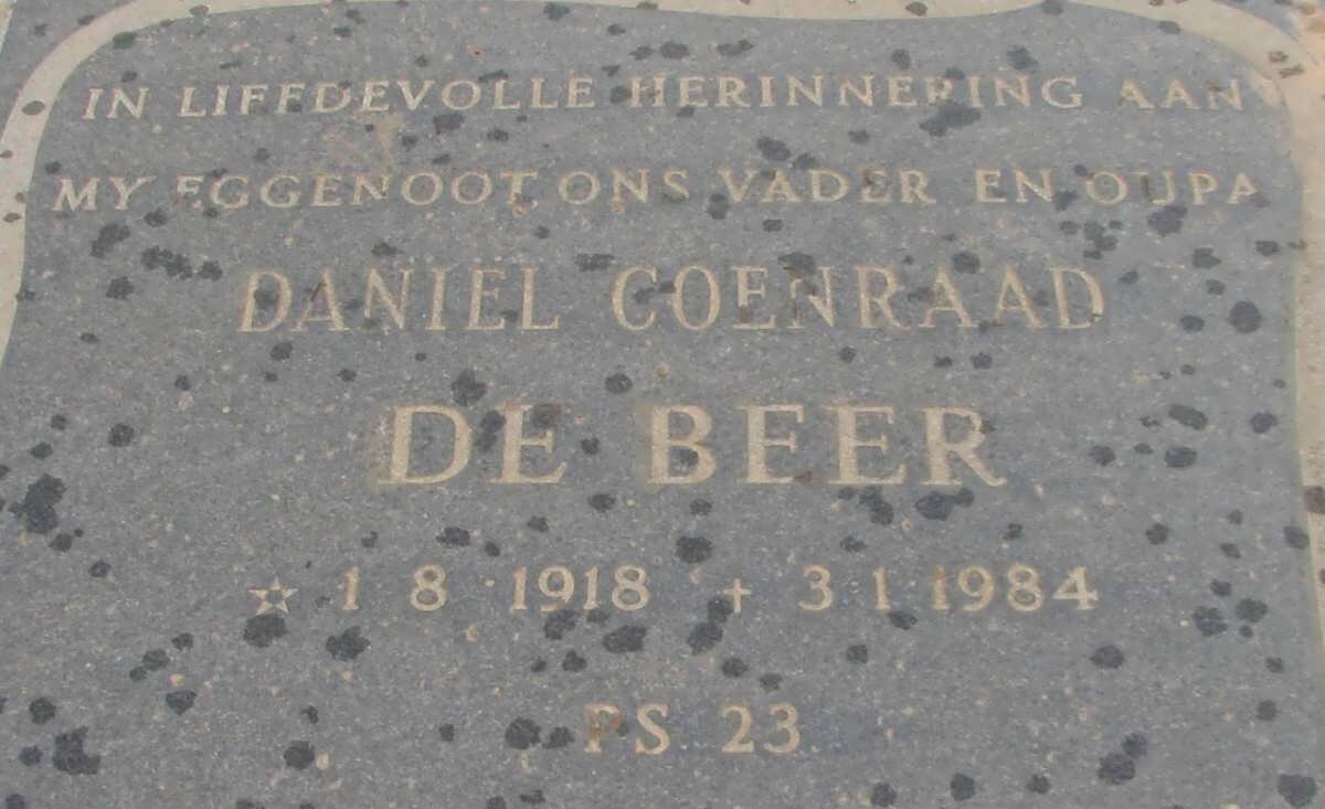 BEER Daniel Coenraad, de 1918-1984