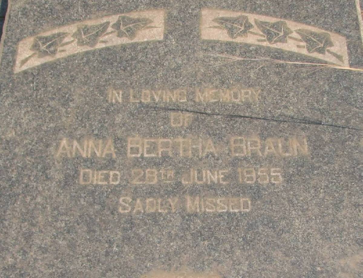 BRAUN Anna Bertha -1955