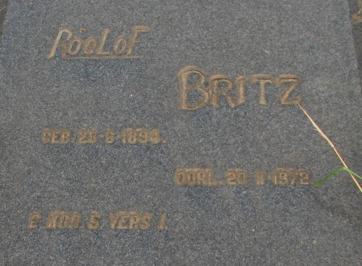 BRITZ Roelof 1894-1972