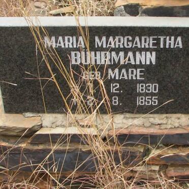 BUHRMANN Maria Margaretha nee MARE 1830-1855