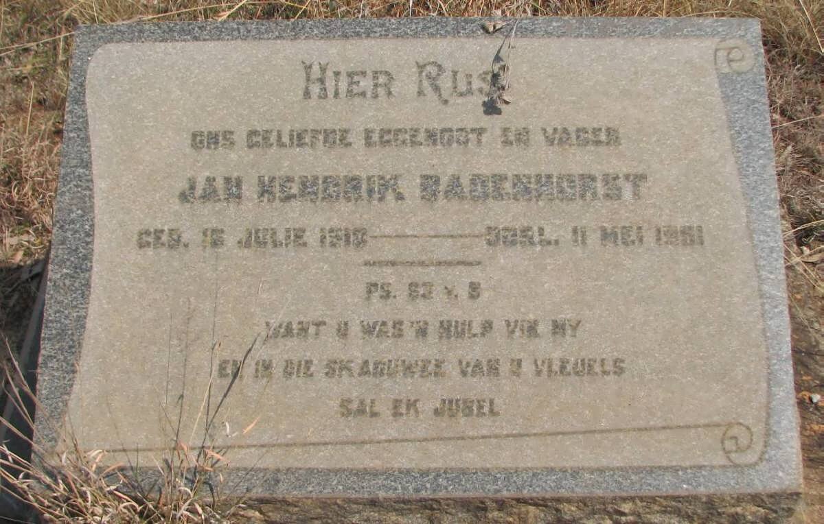 BADENHORST Jan Hendrik 1918-1951