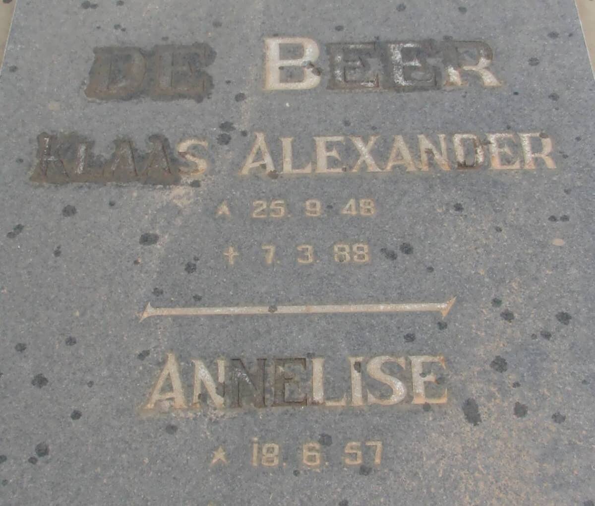 BEER Klaas Alexander, de 1948-1988 &amp; Annelise 1957-