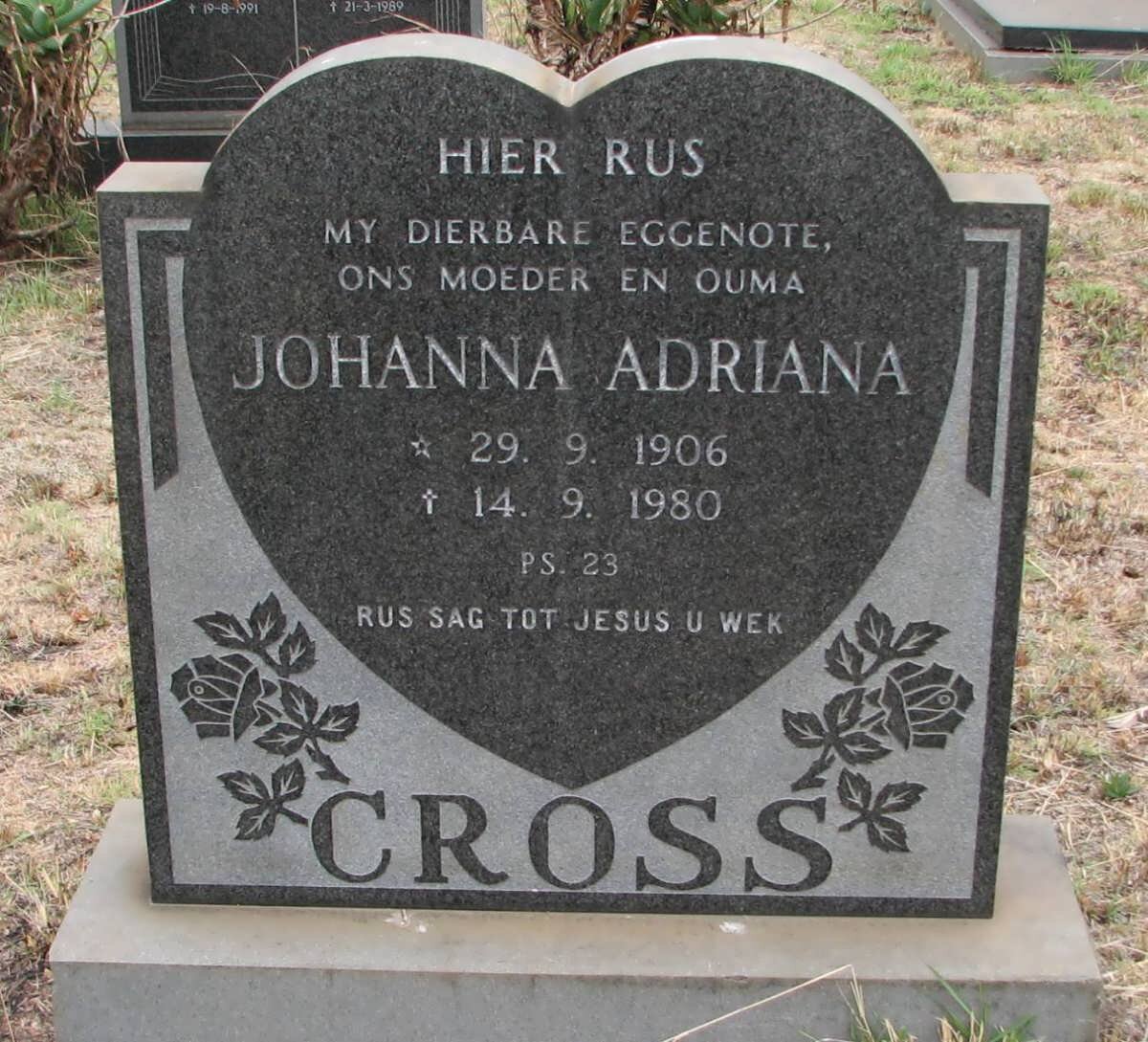 CROSS Johanna Adriana 1906-1980