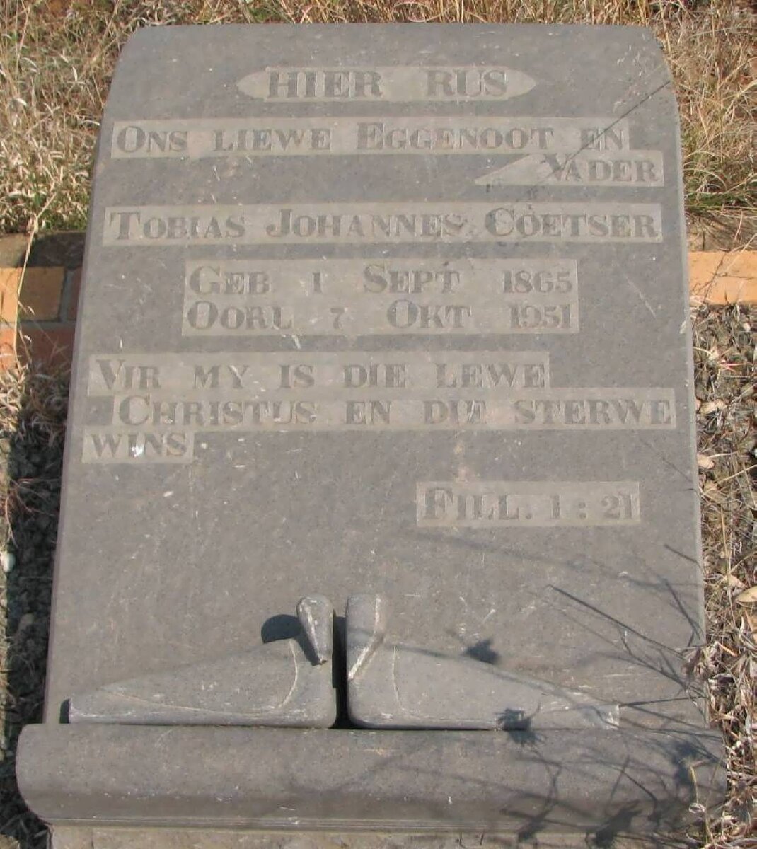 COETSER Tobias Johannes 1865-1957