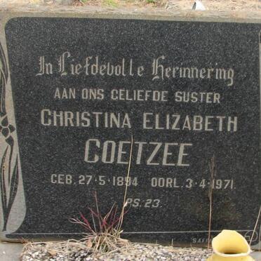 COETZEE Christina Elizabeth 1894-1971
