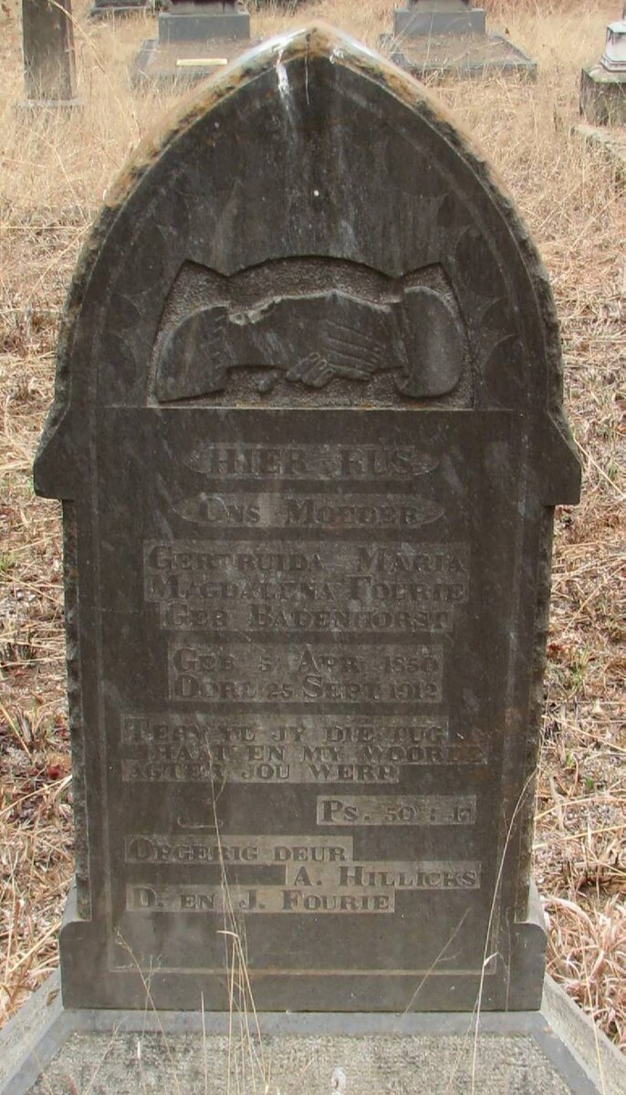 FOURIE Gertruida Maria Magdalena nee BADENHORST 1850-1912