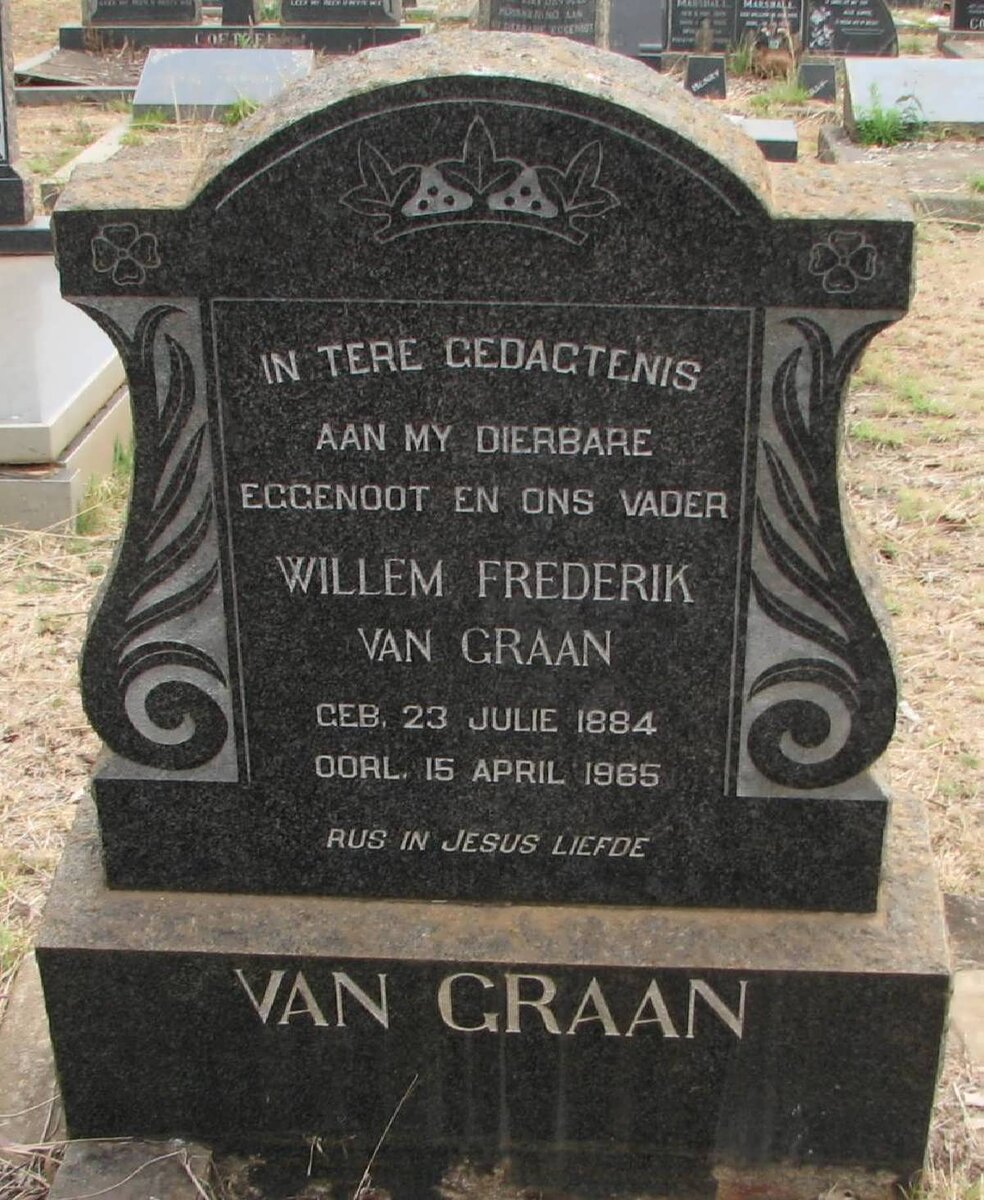 GRAAN Willem Frederik, van 1884-1965