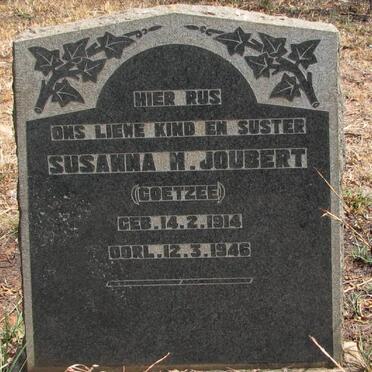 JOUBERT Susanna M. nee COETZEE 1914-1946