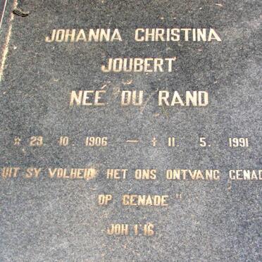 JOUBERT Johanna Christina nee DU RAND 1906-1991