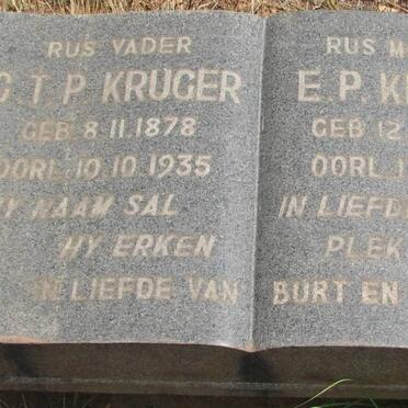 KRUGER C.T.P. 1878-1935 &amp; E.P. 1885-1961