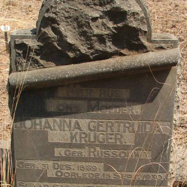 KRUGER Johanna Getruida nee ROSSOUW 1869-1930