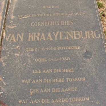 KRAAYENBURG Cornelius Dirk, van nee POTGIETER 1909-1980