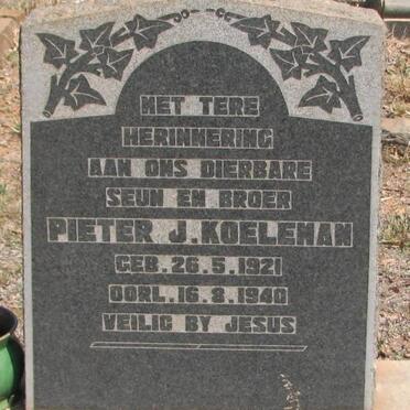 KOELEMAN Pieter J. 1921-1940